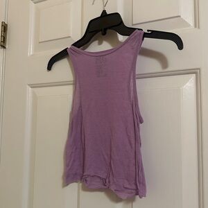 Sheer cropped purple tank
